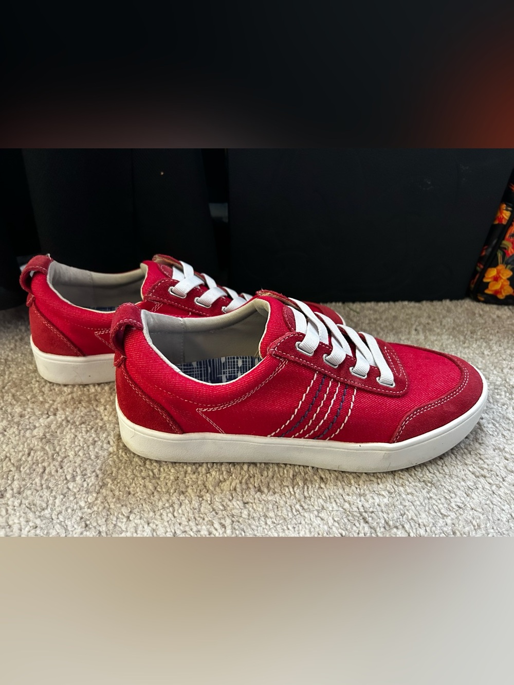 Revitalign Red Canvas Sneakers women’s size 9 QVC